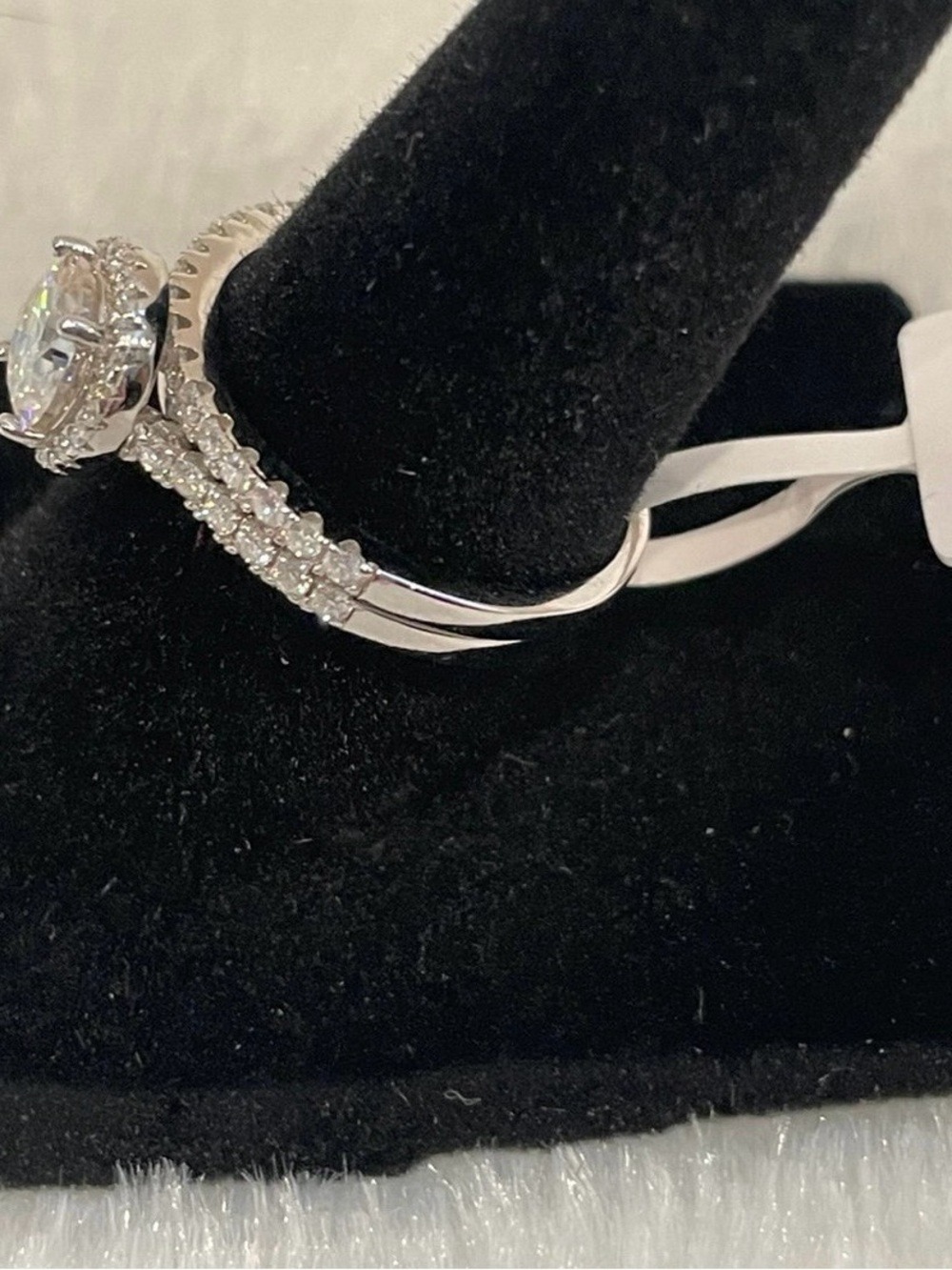 Rhodium plating over 925 silver Bridal Ring 1.49ct Moissanite woman’s ring - Picture 3 of 8